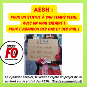 AESH : projet de loi portant sur le statut refusé